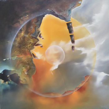 Peinture intitulée "naissance du monde 2" par Jacques Trichet, Œuvre d'art originale, Huile