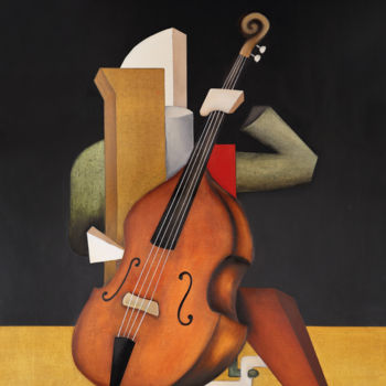 Pittura intitolato "Contrabass" da Alexander Trifonov, Opera d'arte originale, Olio