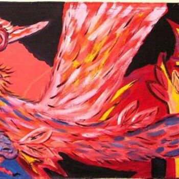 Картина под названием "Птица Феникс" - Татьяна Ковалева, Подлинное произведение искусства