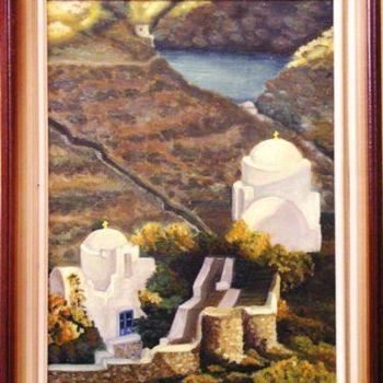 Malerei mit dem Titel "Церкви Греции" von Tatiana Kovaleva, Original-Kunstwerk