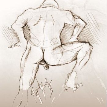 Картина под названием "Male view 2" - Triptih Art, Подлинное произведение искусства, Масло