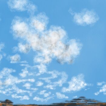 Arte digitale intitolato "Clouds on the Mesa" da Trish Sierer, Opera d'arte originale, Pittura digitale