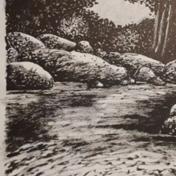 Desenho intitulada "Revenir à la source" por Tristan Ligen, Obras de arte originais, Tinta