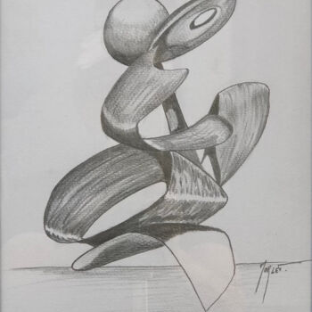 Dessin intitulée "Le Discobole" par Tristan Morlet, Œuvre d'art originale, Graphite