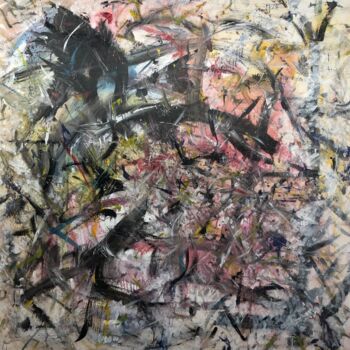 Pintura titulada "L'envol des choucas" por Tristan Morlet, Obra de arte original, Laca