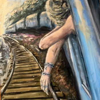 Картина под названием "Поезд мечты" - Татьяна Трофимова, Подлинное произведение искусства, Масло