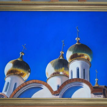 Malarstwo zatytułowany „Toits russes” autorstwa Elisabeth Feixes-Troin, Oryginalna praca