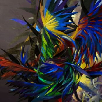 Painting titled "bird" by Vitaliy Trokhimyk, Original Artwork, Oil