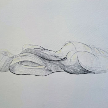 Drawing titled "akt-2" by Katerina Evgenieva, Original Artwork, Graphite