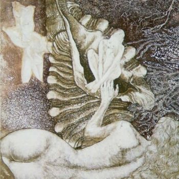 Printmaking titled "Sea Bottom" by Katerina Evgenieva, Original Artwork