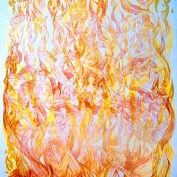 Malerei mit dem Titel "Hell's Fire" von Katerina Evgenieva, Original-Kunstwerk