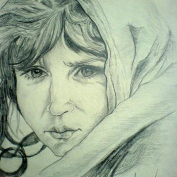 Disegno intitolato "Nomad Woman" da Katerina Evgenieva, Opera d'arte originale