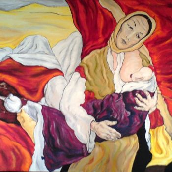 Peinture intitulée "peasant Madonna" par Katerina Evgenieva, Œuvre d'art originale
