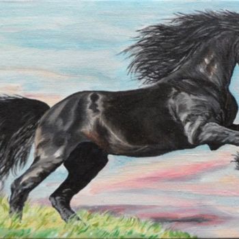 Картина под названием "Arabian Horse 1" - Katerina Evgenieva, Подлинное произведение искусства