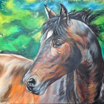 Painting titled "Hors head" by Katerina Evgenieva, Original Artwork