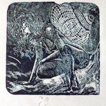Incisioni, stampe intitolato "the snail 3" da Katerina Evgenieva, Opera d'arte originale