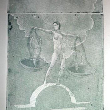 Gravures & estampes intitulée "Libra" par Katerina Evgenieva, Œuvre d'art originale