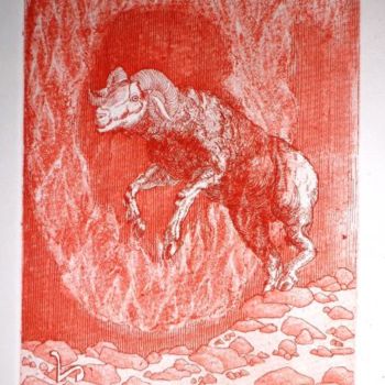 Incisioni, stampe intitolato "Aries" da Katerina Evgenieva, Opera d'arte originale