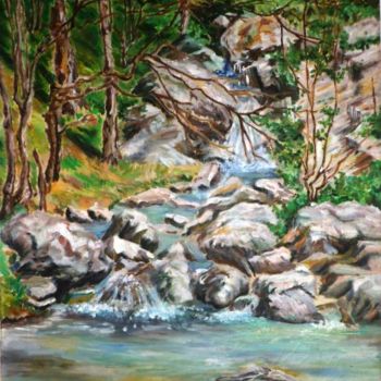 Pittura intitolato "River" da Katerina Evgenieva, Opera d'arte originale