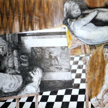 「Atelie」というタイトルの絵画 Katerina Evgenievaによって, オリジナルのアートワーク, インク