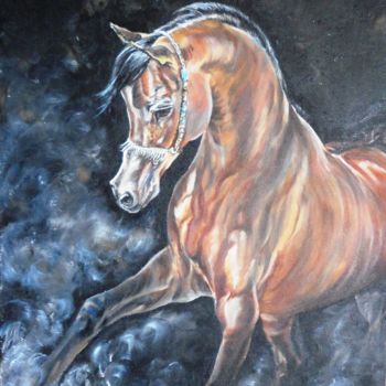 Peinture intitulée "Stallion 2" par Katerina Evgenieva, Œuvre d'art originale, Autre