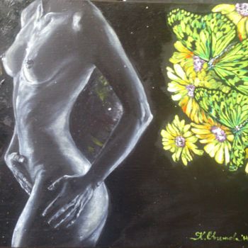 Malerei mit dem Titel "Akt-4" von Katerina Evgenieva, Original-Kunstwerk, Öl