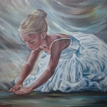 Pintura intitulada "Little ballerina" por Katerina Evgenieva, Obras de arte originais, Óleo