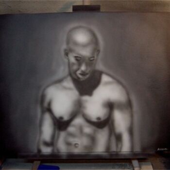 Malerei mit dem Titel "Vin Diesel Body ,Ai…" von Matthias Lietz, Original-Kunstwerk, Airbrush