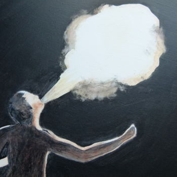 Painting titled "Cracheur de feu.jpg" by Troniou, Original Artwork, Acrylic