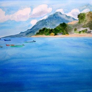 Pittura intitolato "mer Martinique" da Troniou, Opera d'arte originale