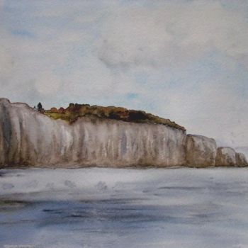Peinture intitulée "Mer et falaises Var…" par Troniou, Œuvre d'art originale