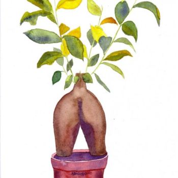 Painting titled "Ficus fessu" by Troniou, Original Artwork, Oil