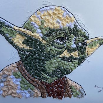 제목이 "Yoda : The star was…"인 콜라주 Christelle Hayez로, 원작, 콜라주