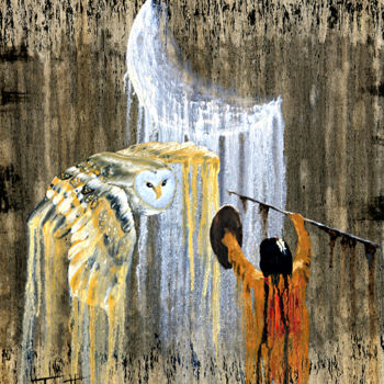 Painting titled "Night Spirit Print" by Patrick Trotter, Original Artwork