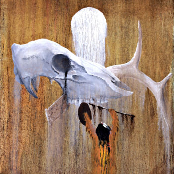 Painting titled "Deer Song print" by Patrick Trotter, Original Artwork