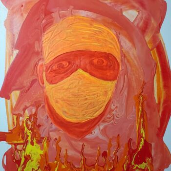 Malerei mit dem Titel "The Hell of a Pande…" von Troy Wilson-Ripsom, Original-Kunstwerk, Acryl Auf Keilrahmen aus Holz monti…