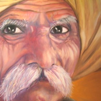 Painting titled "Indiano del Gujarat" by Gian Piero Trucco, Original Artwork, Oil