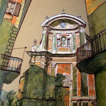 Painting titled "S.Croce di Cuneo" by Gian Piero Trucco, Original Artwork, Other