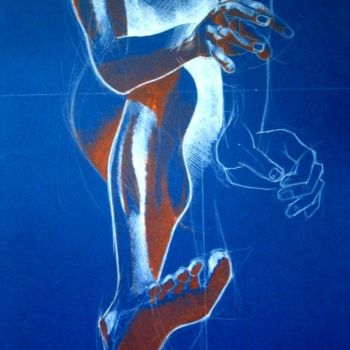 Painting titled "Disegno anatomico" by Gian Piero Trucco, Original Artwork, Oil