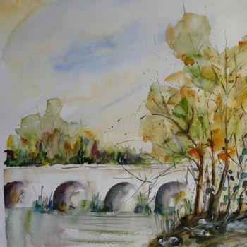 Peinture intitulée "Le pont des Arts" par Teka, Œuvre d'art originale