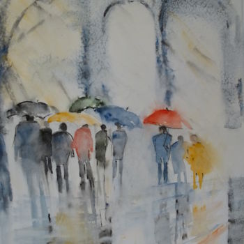 绘画 标题为“Parapluies” 由Teka, 原创艺术品