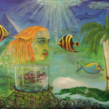 Painting titled "El Sueño de una Isl…" by Trujiz, Original Artwork, Acrylic