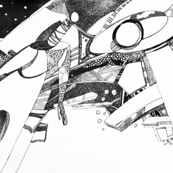 "Spheres" başlıklı Tablo Ann Tsarykovska tarafından, Orijinal sanat, Mürekkep