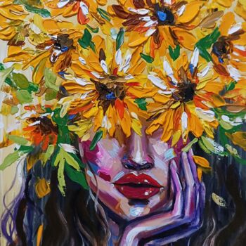 Painting titled "Sunflowers" by Aliaksandra Tsesarskaya, Original Artwork, Acrylic