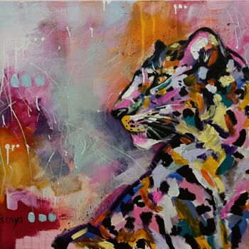 Peinture intitulée "Leopard" par Aliaksandra Tsesarskaya, Œuvre d'art originale, Acrylique