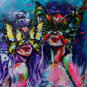 Peinture intitulée "Carnival life - col…" par Aliaksandra Tsesarskaya, Œuvre d'art originale, Acrylique Monté sur Châssis en…