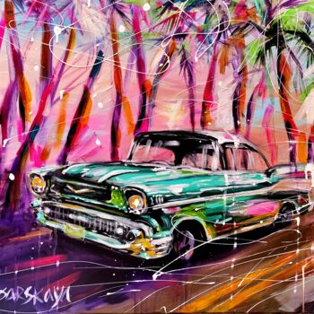 Peinture intitulée "Chevrolet - car pai…" par Aliaksandra Tsesarskaya, Œuvre d'art originale, Acrylique Monté sur Châssis en…