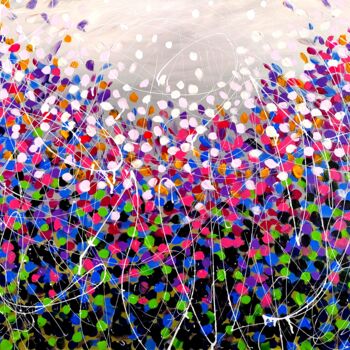 Картина под названием "Fresh flowers - col…" - Aliaksandra Tsesarskaya, Подлинное произведение искусства, Акрил Установлен н…