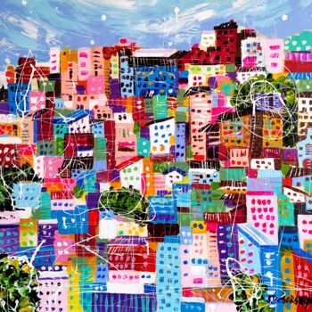 Pintura titulada "Urban anthill" por Aliaksandra Tsesarskaya, Obra de arte original, Acrílico Montado en Bastidor de camilla…