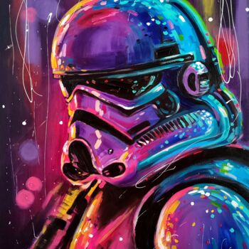 Pintura titulada "Star wars - colorfu…" por Aliaksandra Tsesarskaya, Obra de arte original, Acrílico Montado en Bastidor de…